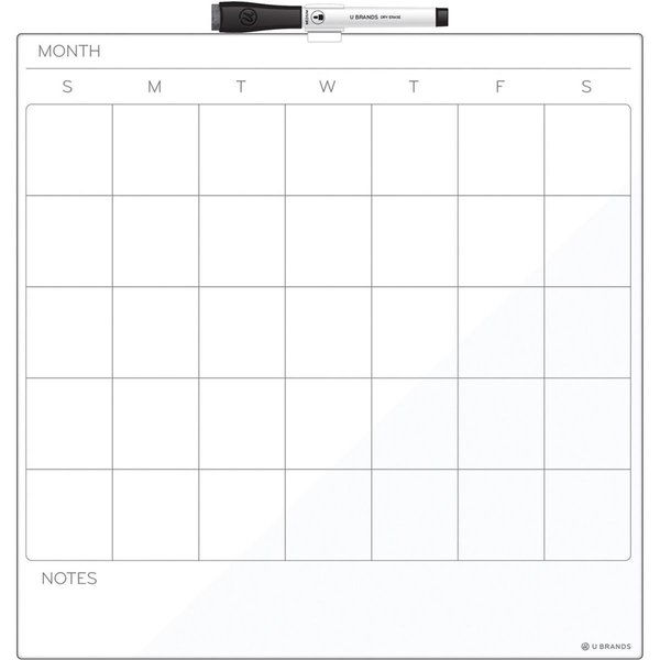 U Brands 14 x 14 in. Cubicle Magnetic Dry-Erase Calendar Board - White Surface UB465944